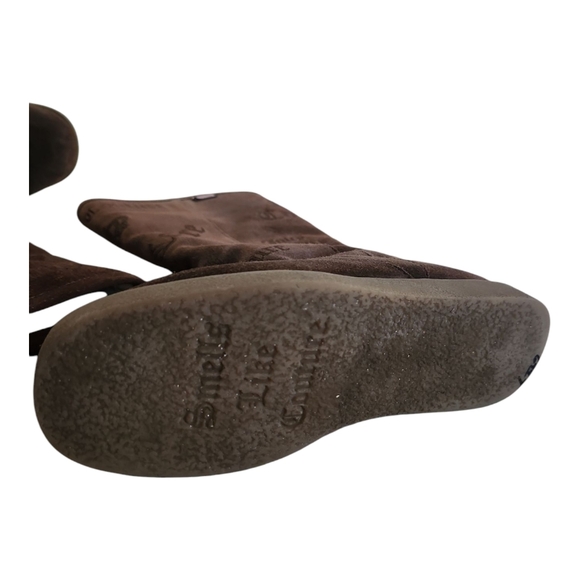 Juicy Couture Brown Suede Logo Embossed Tall Boots 7.5 - Picture 3 of 11